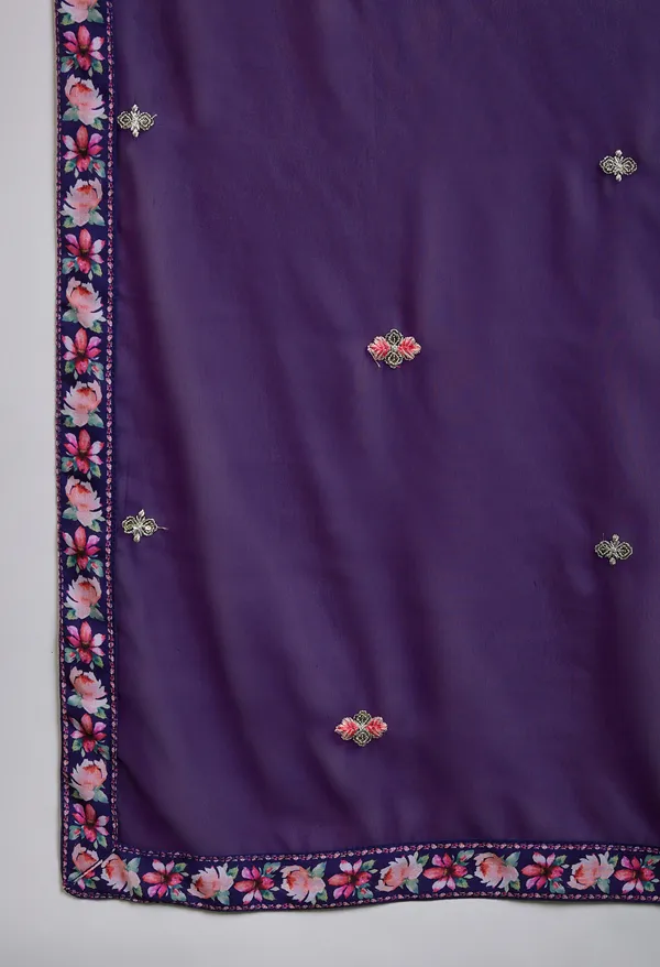 Purple_Georgette_Zari_Sequence_Embroidery_Digital_Print_Kurta_With_Pant_And_Dupatta