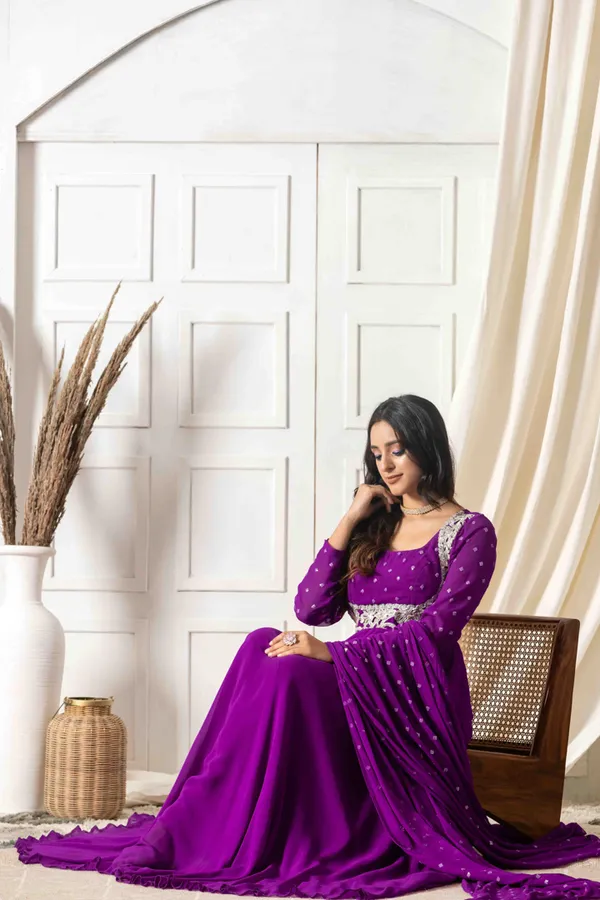 Anarkali_Style_Georgette_Purple_Dress