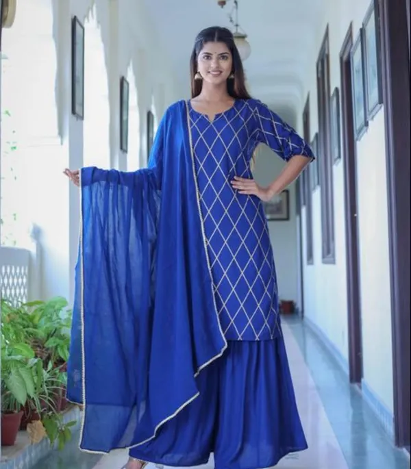 Women_Ethnic_Blue_Gota_Kurta_with_Sharara_&_Dupatta_Set