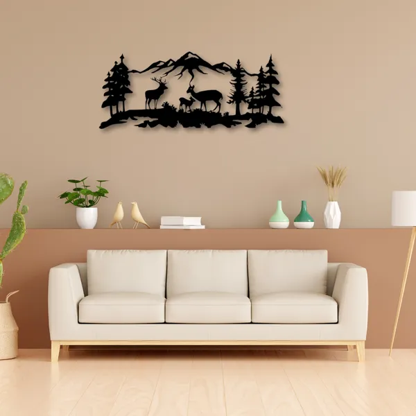 Wooden_Wall_Art_for_Home_Decoration__|_Deer_Grazing__|_Black