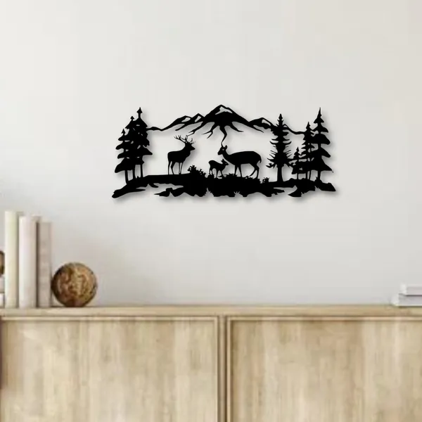Wooden_Wall_Art_for_Home_Decoration__|_Deer_Grazing__|_Black