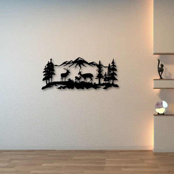 Wooden_Wall_Art_for_Home_Decoration__|_Deer_Grazing__|_Black
