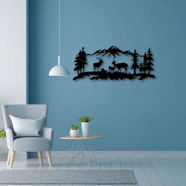 Wooden_Wall_Art_for_Home_Decoration__|_Deer_Grazing__|_Black