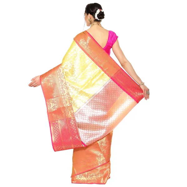Beige_Kanchi_Silk/Brocade_Banarasi_Sarees_For_Women