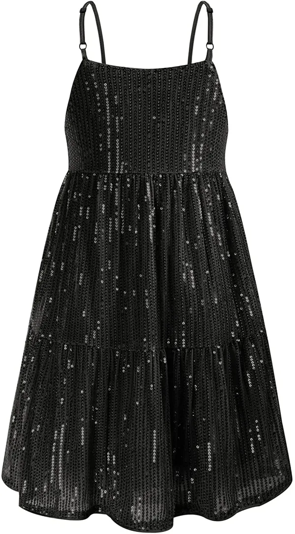 Black_Cotton_Lining_Sequined_Square_Neck_Dress_For_Girls
