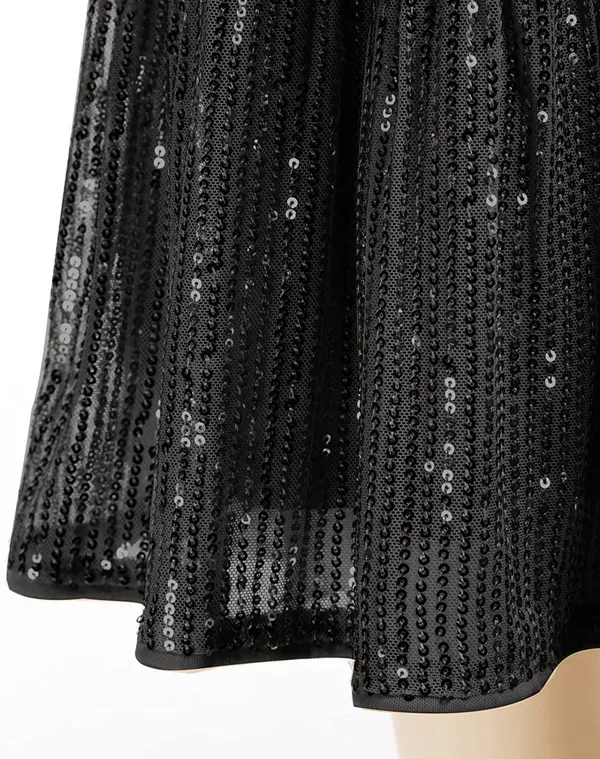 Black_Cotton_Lining_Sequined_Square_Neck_Dress_For_Girls