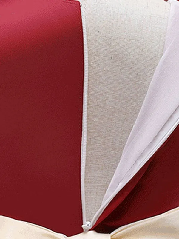 Maroon_Satin_Sequined_Round_Neck_Dress_For_Girls