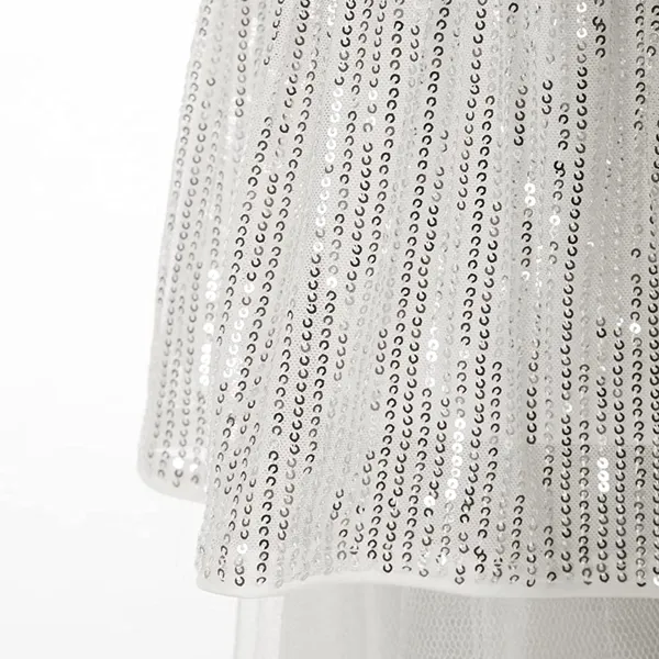 Silver_Cotton_Sequined_Square_Neck_Dress_For_Girls