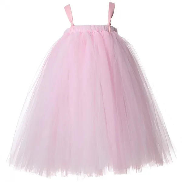 Pink_Net_Solid_Square_Neck_Dress_For_Girls