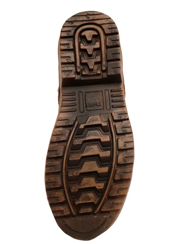 Tan_Brown_Leatherette_And_Airmix_Zipper_Boots_For_Men