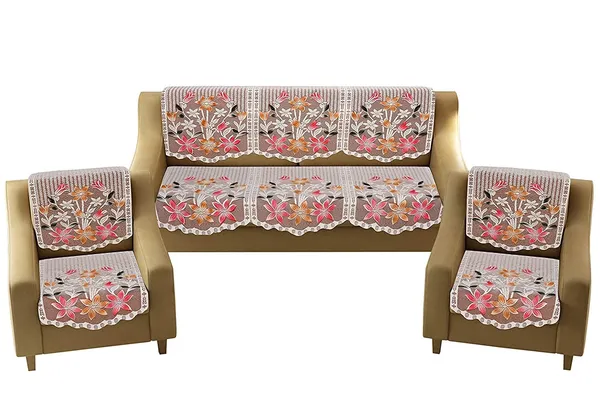 Net_Fabric_Floral_Design_5_Seater_Sofa_Cover_Beautiful_Cotton_Sofa_Cover_3_Seater_and_2_seaters_(Brown,_69_x_178_cm)