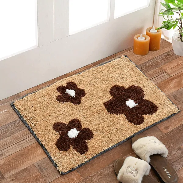Cotton_Microfiber_Anti_Slip_Quick_Dry_Water_Absorbent_Bathmat,_Floral_(40x60_cm,_Brown)