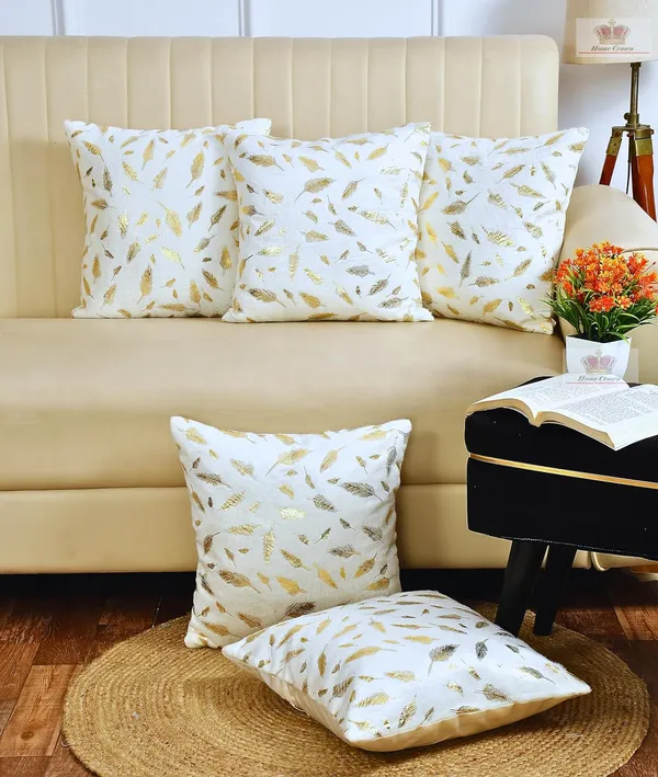 Luxurious_Soft_Golden_Leaf_Print_Velvet_Cushion_Covers_-_Set_of_5_(16x16_Inch,_White)
