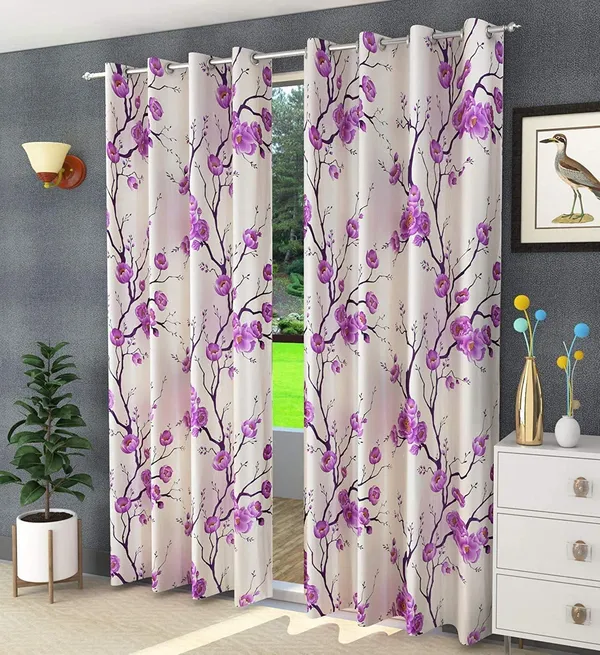Polyester_Fabric_Floral_Design_-Modern_Flower_Print_parde_for_Home,_Living_Room,_Bedroom,_Offices_(Purple)_-_Set_of_2_Pc