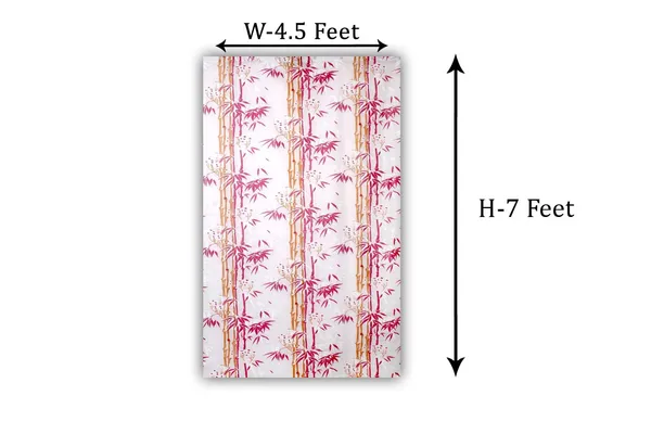 Bamboo_Print_Waterproof_Shower_Curtain,_PVC_Plastic_Curtain_for_Bathroom_with_16_Hooks_54_Inch_x_84_Inch,_Pink_and_Green_Pack_of_2