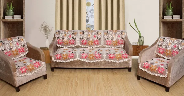 Net_Fabric_Floral_Pattern_French_Lace_5_Seater_Sofa_Set_Cover_Beautiful_Polyester_Cotton_Blended_Sofa_Cover_3_Seater_and_2_Seaters_(Brown,_69_x_178_cm)