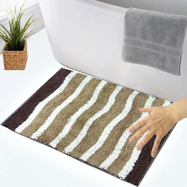 Cotton_Microfiber_Bathmat_for_Home,_Office,_Bathroom,_Bed_Room,_Kitchen_Floor,_Water_Absorbent_Easy_Dry_Stripes_Design_Mat_-_60_x_40_cm,_Brown,_1_Piece
