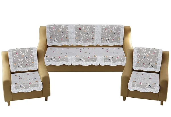 Net_Fabric_Floral_Leaf_Print_Design_5_Seater_Sofa_Cover_Beautiful_Cotton_Sofa_Cover_3_Seater_and_2_seaters_(White,_69_x_178_cm)