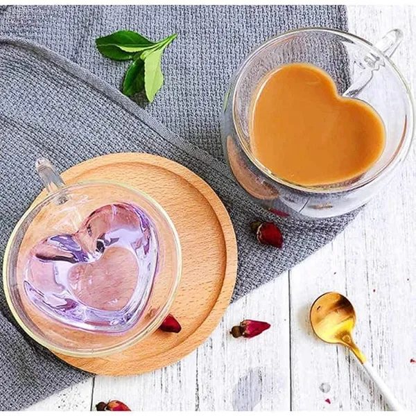 250ml_HEART_Shape_Double_Wall_Glass_Cups,_Insulated_Tea_&_Coffee_Cups,_Hot_&_Cold_Drinks,_Coffee,_Tea,_Milk,_Cappuccino,_Juice,_Microwave_Safe,_Stylish_Espresso_Chocolate_Beverage