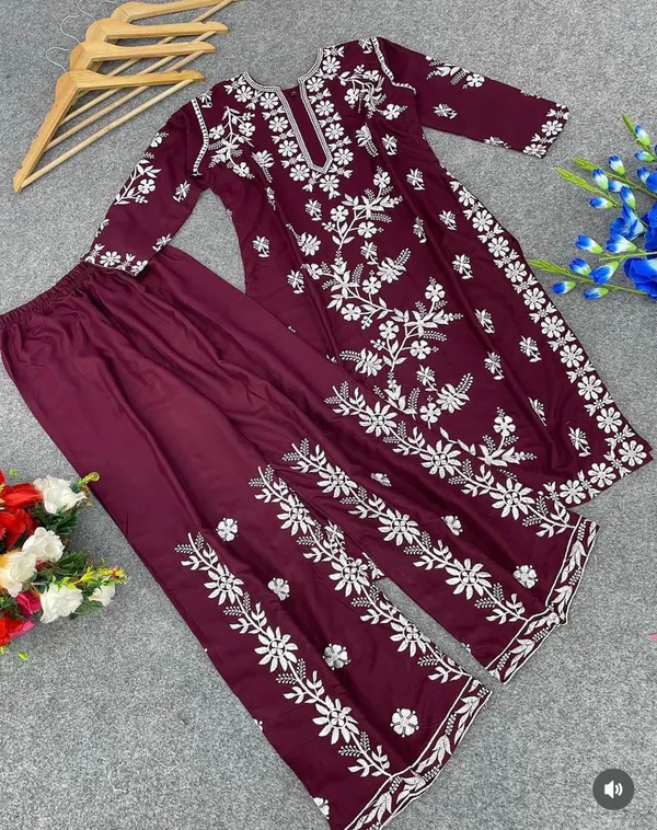 Heavy_Rayon_Fancy_Embroidery_Work_Kurti_Pant