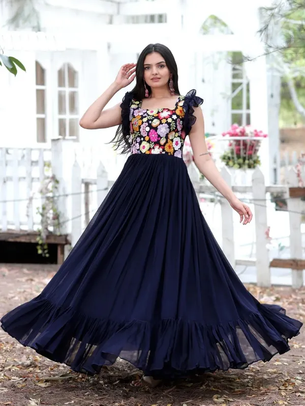 FOXDX_Dark_Blue_Women_Embroidered_Anarkali_Gown_Kurta