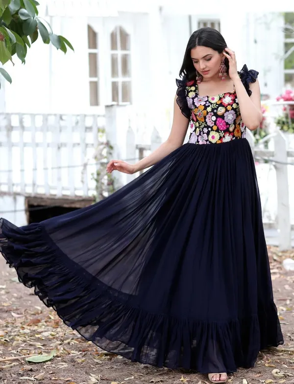 FOXDX_Dark_Blue_Women_Embroidered_Anarkali_Gown_Kurta
