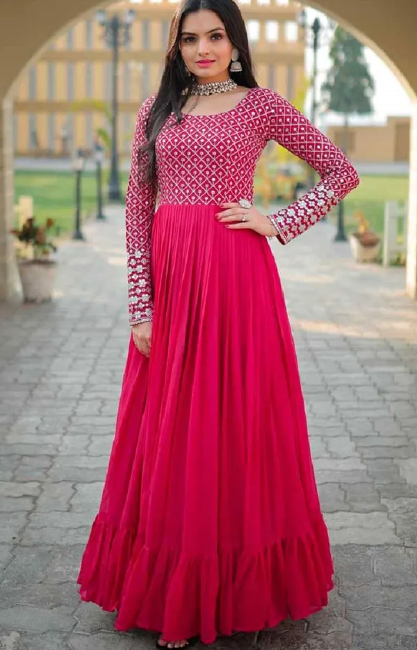 FOXDX_Pink_Anarkali_Gown_For_Women
