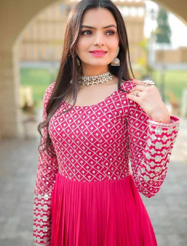 FOXDX_Pink_Anarkali_Gown_For_Women