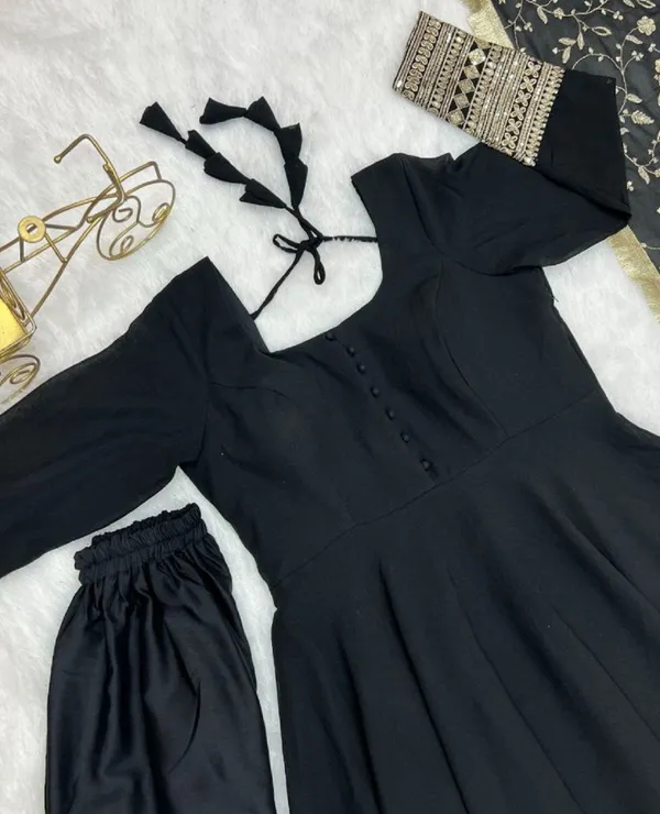 FOXDX_Black_Women_Kurta_Pant_Dupatta_Set