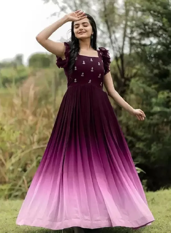 FOXDX_Purple_&_Pink_Women_Printed_Anarkali_Gown_Kurta