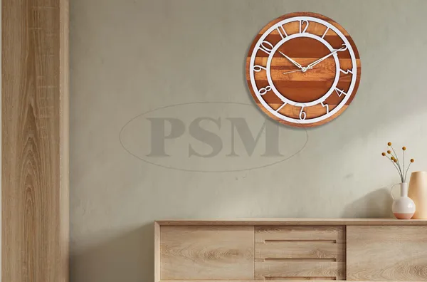 LASER_CUT_WOODEN_WALL_CLOCK_BROWN_IVORY_WHITE_PSM_1109