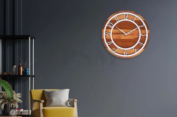 LASER_CUT_WOODEN_WALL_CLOCK_BROWN_IVORY_WHITE_PSM_1109