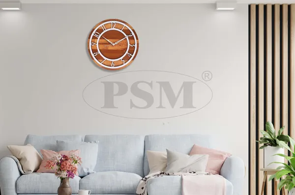 LASER_CUT_WOODEN_WALL_CLOCK_BROWN_IVORY_WHITE_PSM_1109