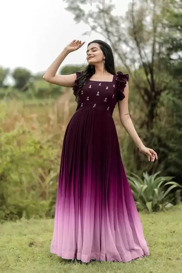 FOXDX_Purple_Women_Printed_Flared_Kurta