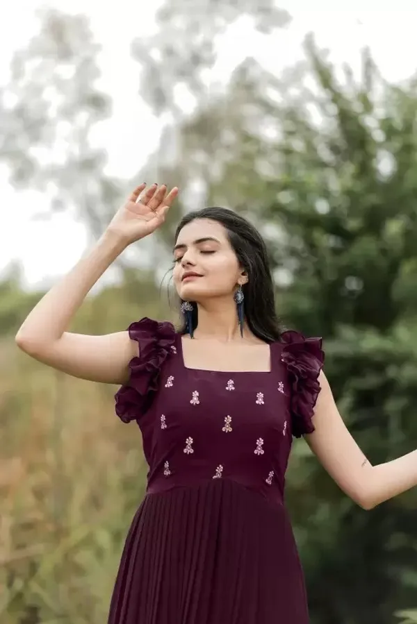 FOXDX_Purple_Women_Printed_Flared_Kurta