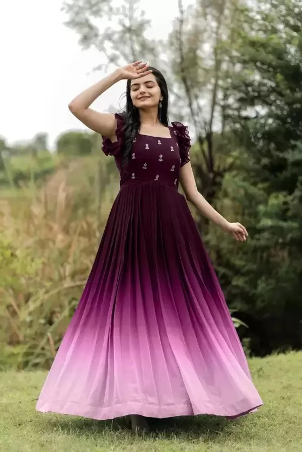FOXDX_Purple_Women_Printed_Flared_Kurta