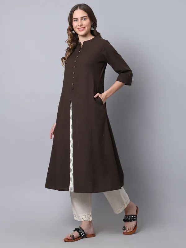 Brown_Cotton_Printed_Cut_Regular_Kurta