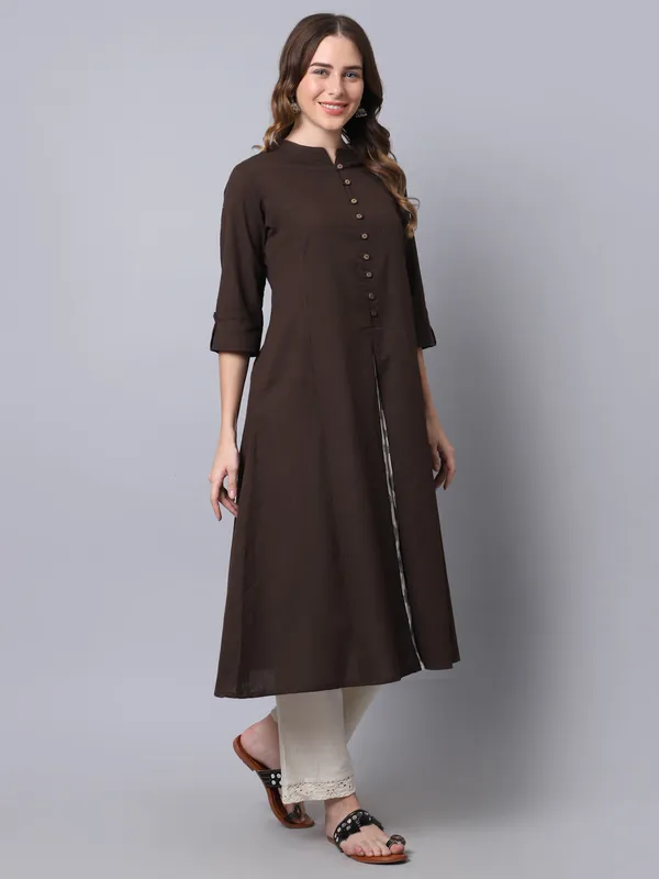 Brown_Cotton_Printed_Cut_Regular_Kurta