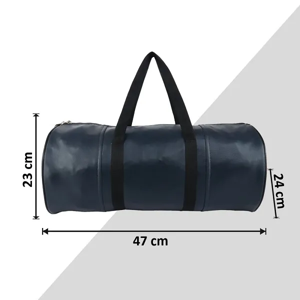 Navy_Blue_Synthetic_Leather_Gym_Bag_With_Shoulder_Strap