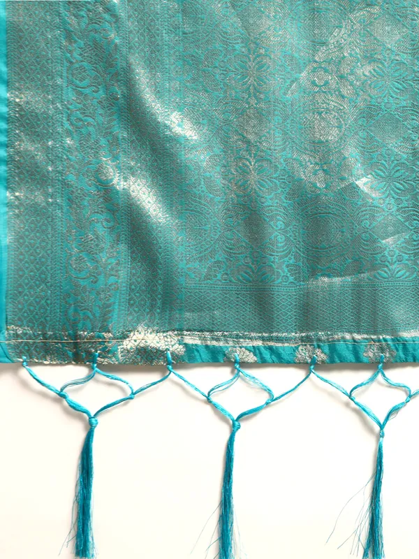 Indian_Women_Morpeach_Organza_Silk_Land_Woven_Design_Zari_Pure_Cotton_Fusion_Saree