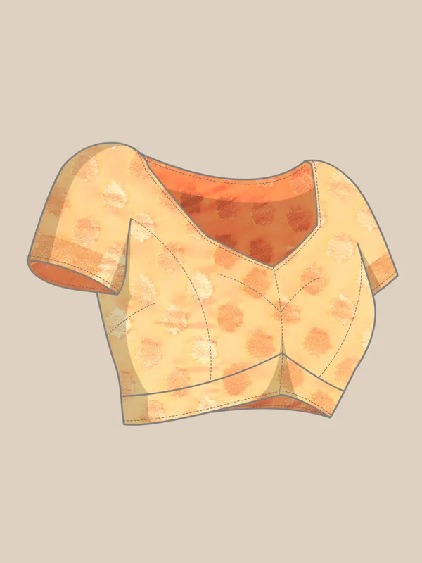 Indian_Women_Orange_Organza_Silk_Land_Woven_Design_Zari_Pure_Cotton_Fusion_Saree