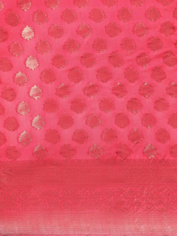 Indian_Women_Rani_Organza_Silk_Land_Woven_Design_Zari_Pure_Cotton_Fusion_Saree