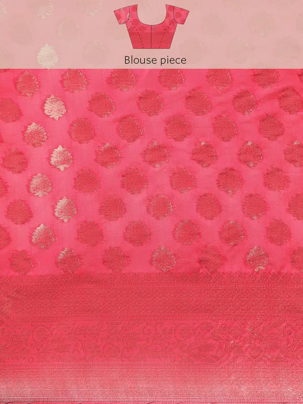 Indian_Women_Rani_Organza_Silk_Land_Woven_Design_Zari_Pure_Cotton_Fusion_Saree