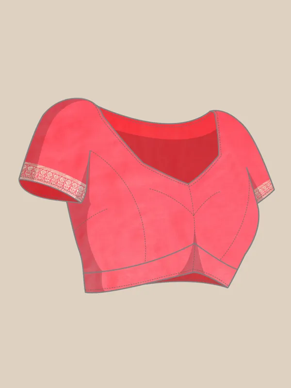 Indian_Women_Pink_Organza_Silk_Land_Woven_Design_Zari_Pure_Cotton_Fusion_Saree