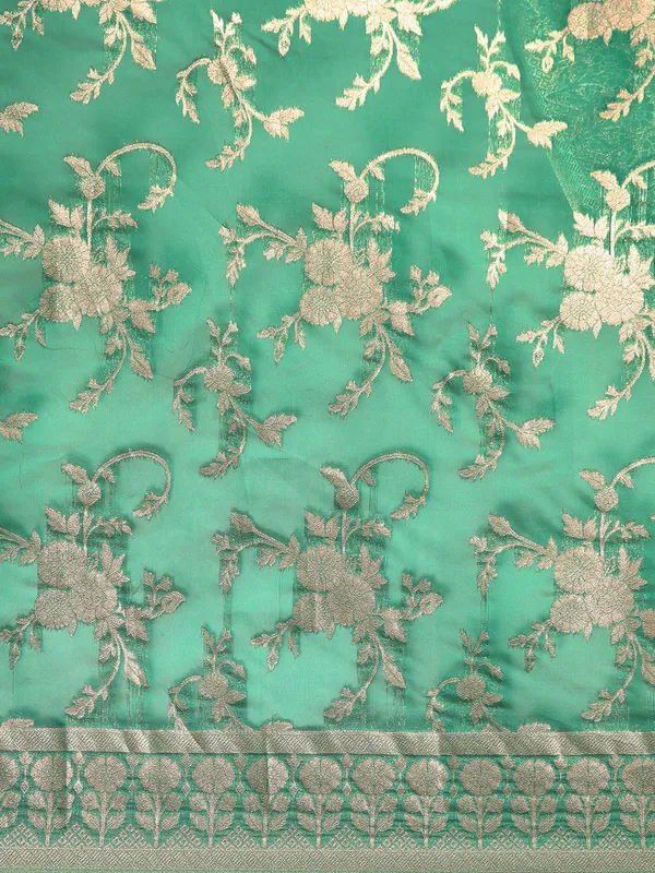 Indian_Women_Light_Green_Organza_Silk_Land_Woven_Design_Zari_Pure_Cotton_Fusion_Saree