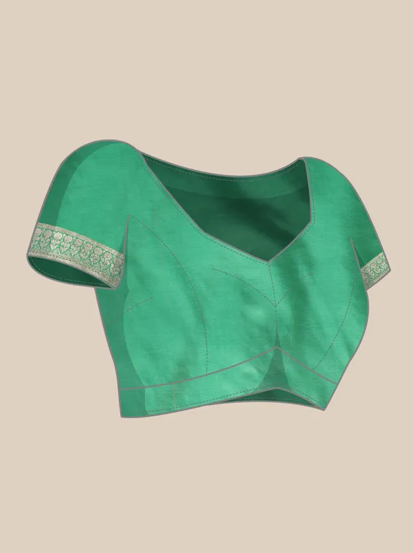 Indian_Women_Light_Green_Organza_Silk_Land_Woven_Design_Zari_Pure_Cotton_Fusion_Saree