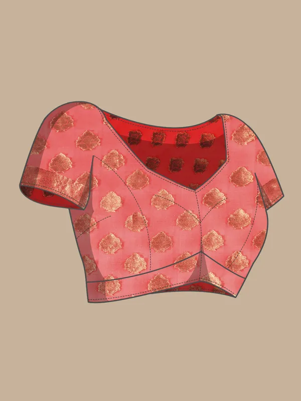 Indian_Women_Gajari__Organza_Silk_Land_Woven_Design_Zari_Pure_Cotton_Fusion_Saree
