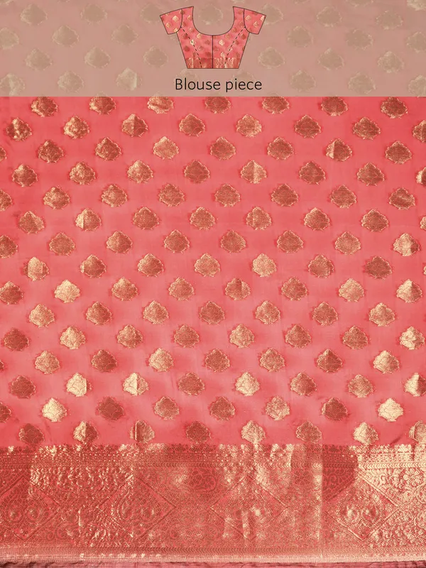Indian_Women_Gajari__Organza_Silk_Land_Woven_Design_Zari_Pure_Cotton_Fusion_Saree