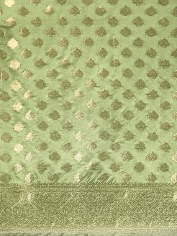 Indian_Women_Green_Organza_Silk_Land_Woven_Design_Zari_Pure_Cotton_Fusion_Saree
