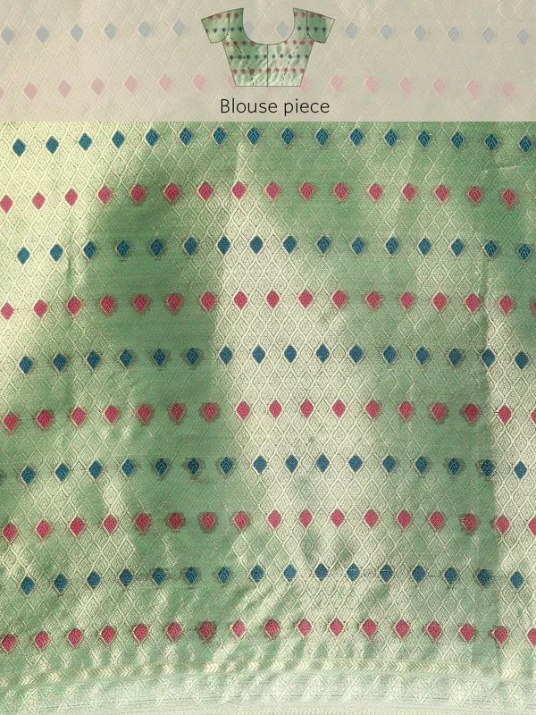 Indian_Women_Green_Organza_Silk_Land_Woven_Design_Zari_Pure_Cotton_Fusion_Saree